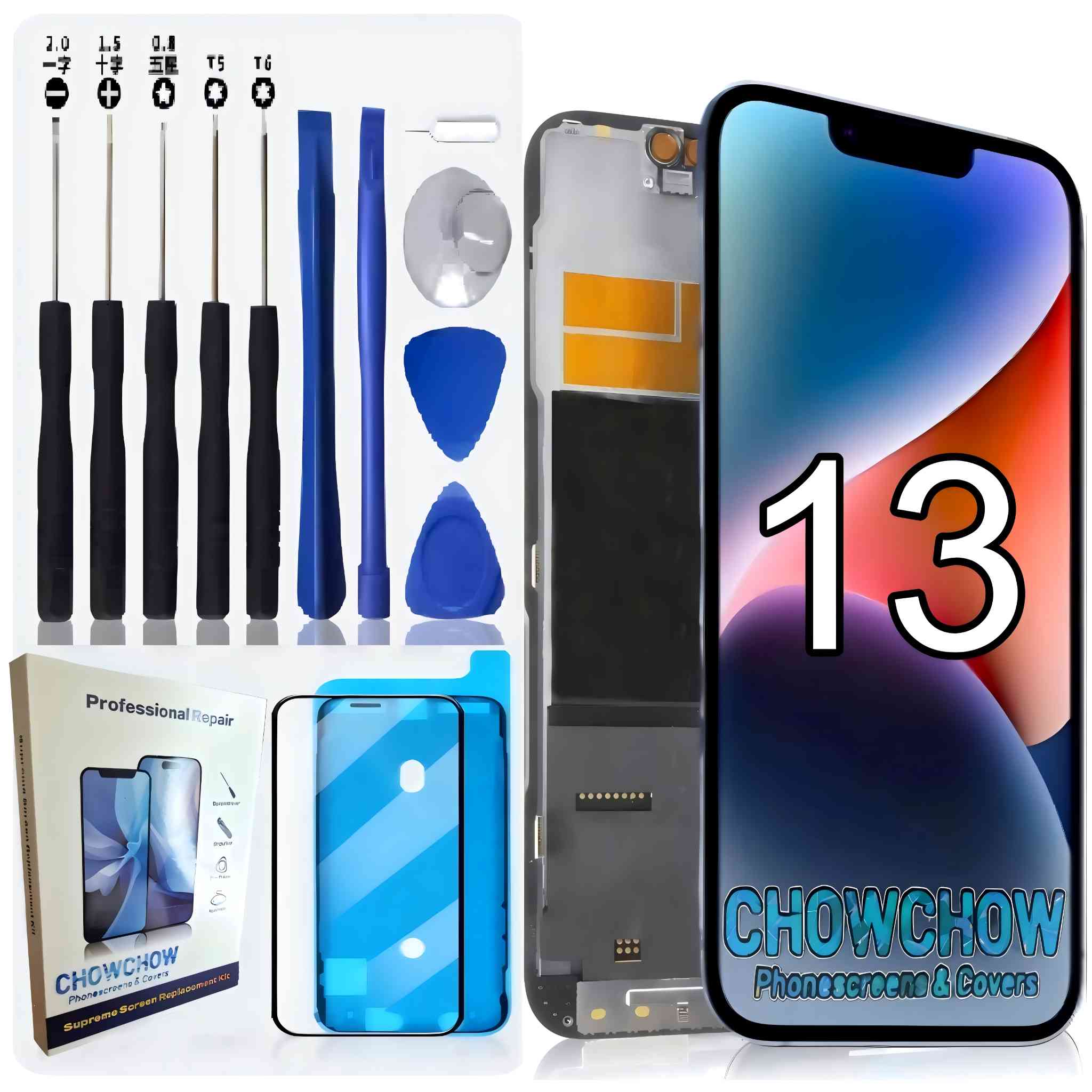 iPhone 13 (6.1″) Screen Replacement Kit – LCD/OLED-Type Incell Display with Frame & Tools | A-Grade OEM Tested | 2025 Version | UK Stock – Chowchow Electronics