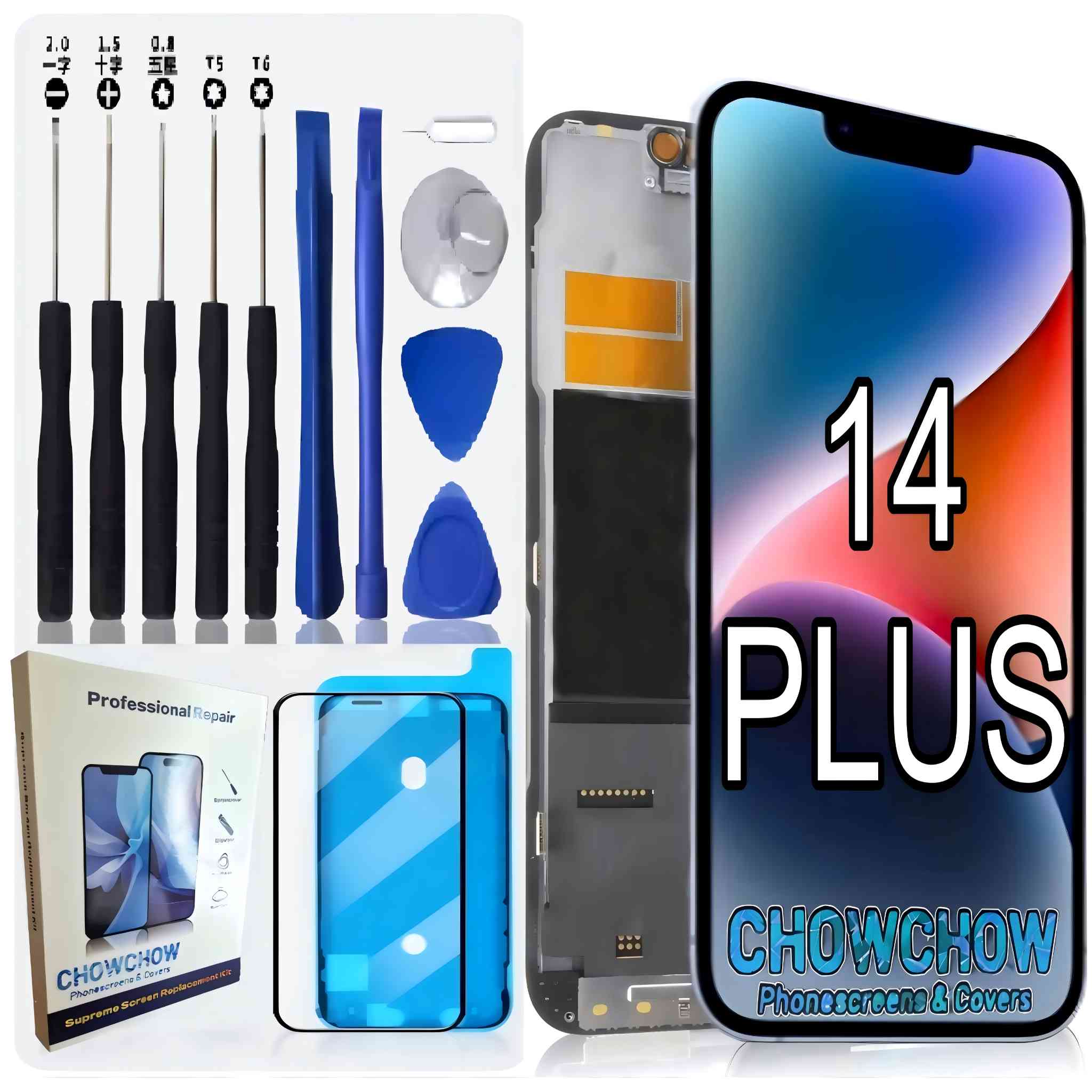 iPhone 14 Plus (6.7″) Screen Replacement Kit – LCD/OLED-Type Incell Display with Frame & Tools | A-Grade OEM Tested | 2025 Version | UK Stock – Chowchow Electronics