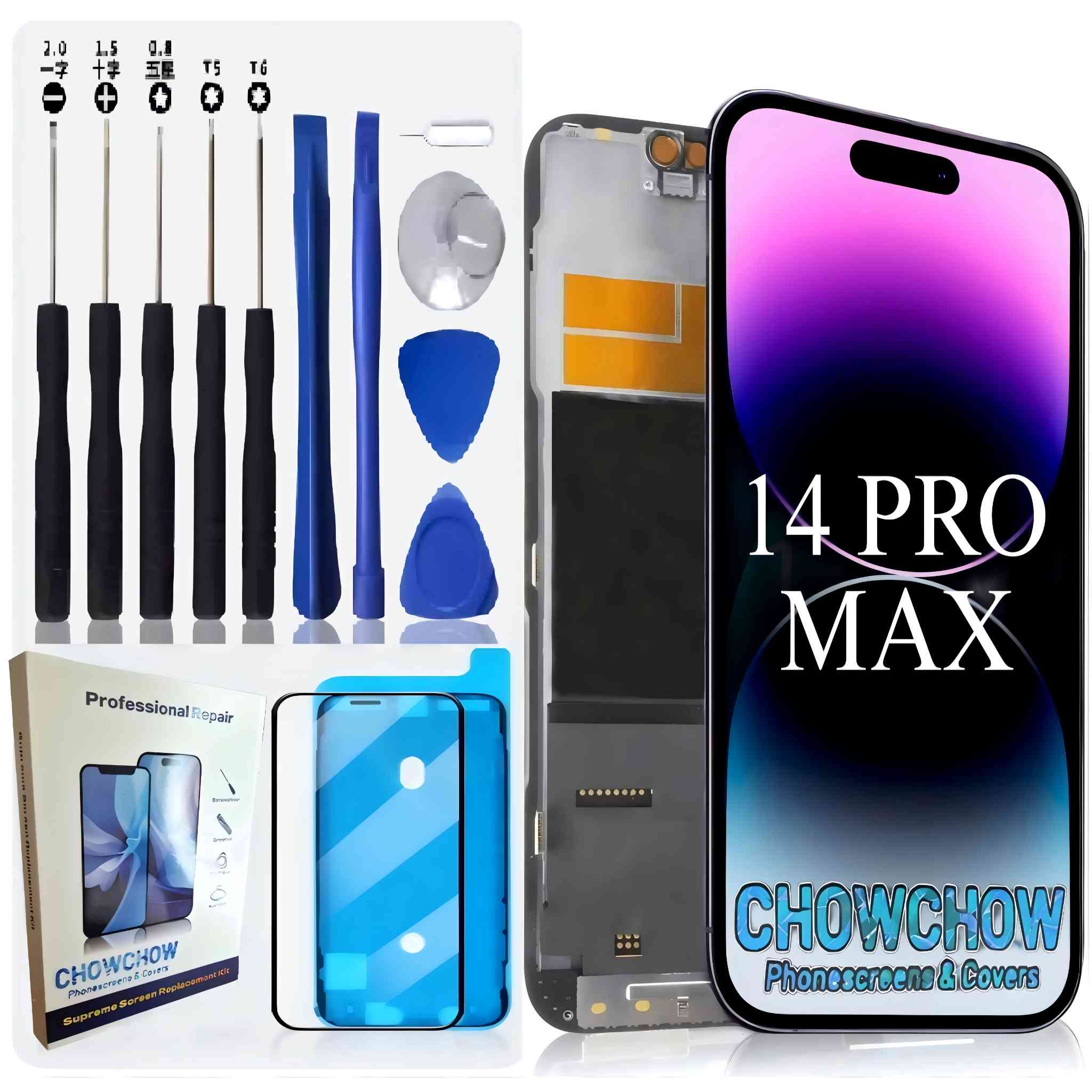 iPhone 14 Pro Max (6.7″) Screen Replacement Kit – LCD/OLED-Type Incell Display with Frame & Tools | A-Grade OEM Tested | 2025 Version | UK Stock – Chowchow Electronics