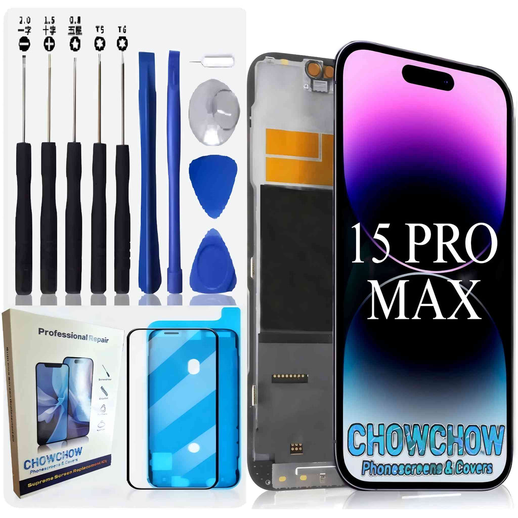 iPhone 15 Pro Max (6.7″) Screen Replacement Kit – LCD/OLED-Type Incell Display with Frame & Tools | A-Grade OEM Tested | 2025 Version | UK Stock – Chowchow Electronics
