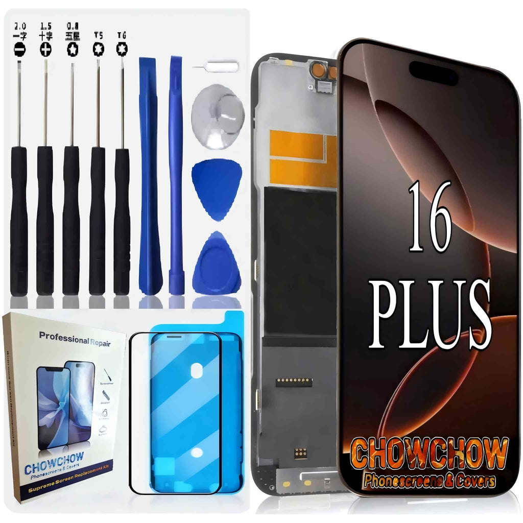 iPhone 16 Plus (6.7″) Screen Replacement Kit – LCD/OLED-Type Incell Display with Frame & Tools | A-Grade OEM Tested | 2025 Version | UK Stock – Chowchow Electronics