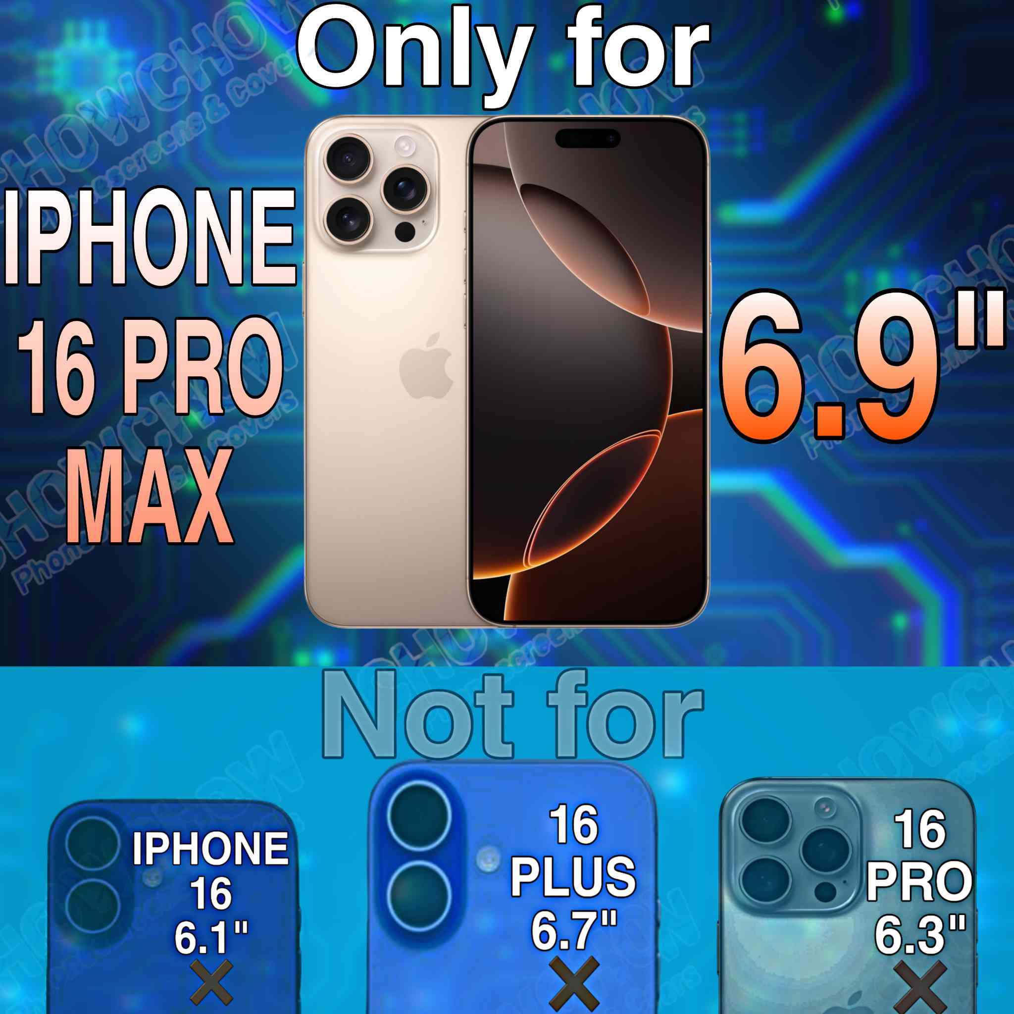 iPhone 16 Pro Max (6.9″) Screen Replacement Kit – LCD/OLED-Type Incell Display with Frame & Tools | A-Grade OEM Tested | 2025 Version | UK Stock – Chowchow Electronics