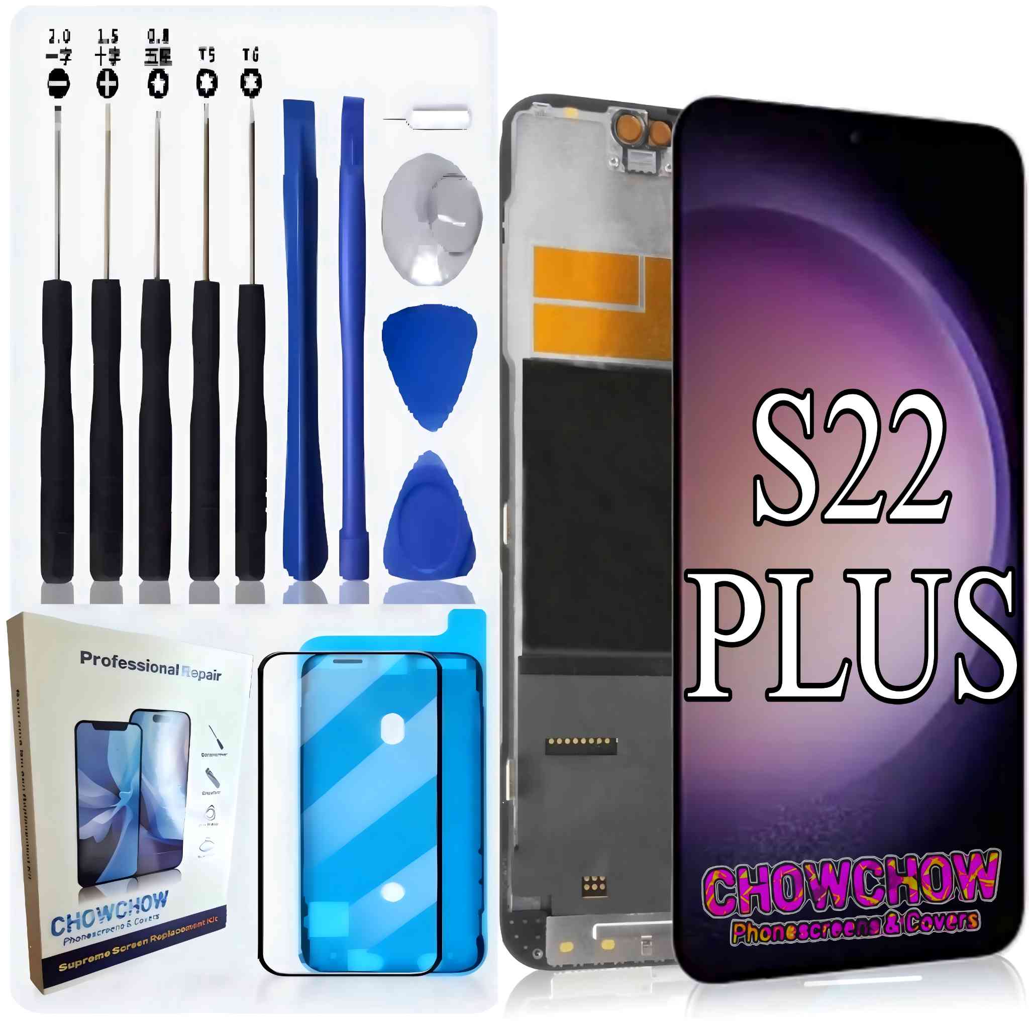 Samsung Galaxy S22 Plus (6.6″) Screen Replacement Kit – LCD/OLED-Type Incell Display with Frame & Tools | A-Grade OEM Tested | 2025 Version | UK Stock – Chowchow Electronics