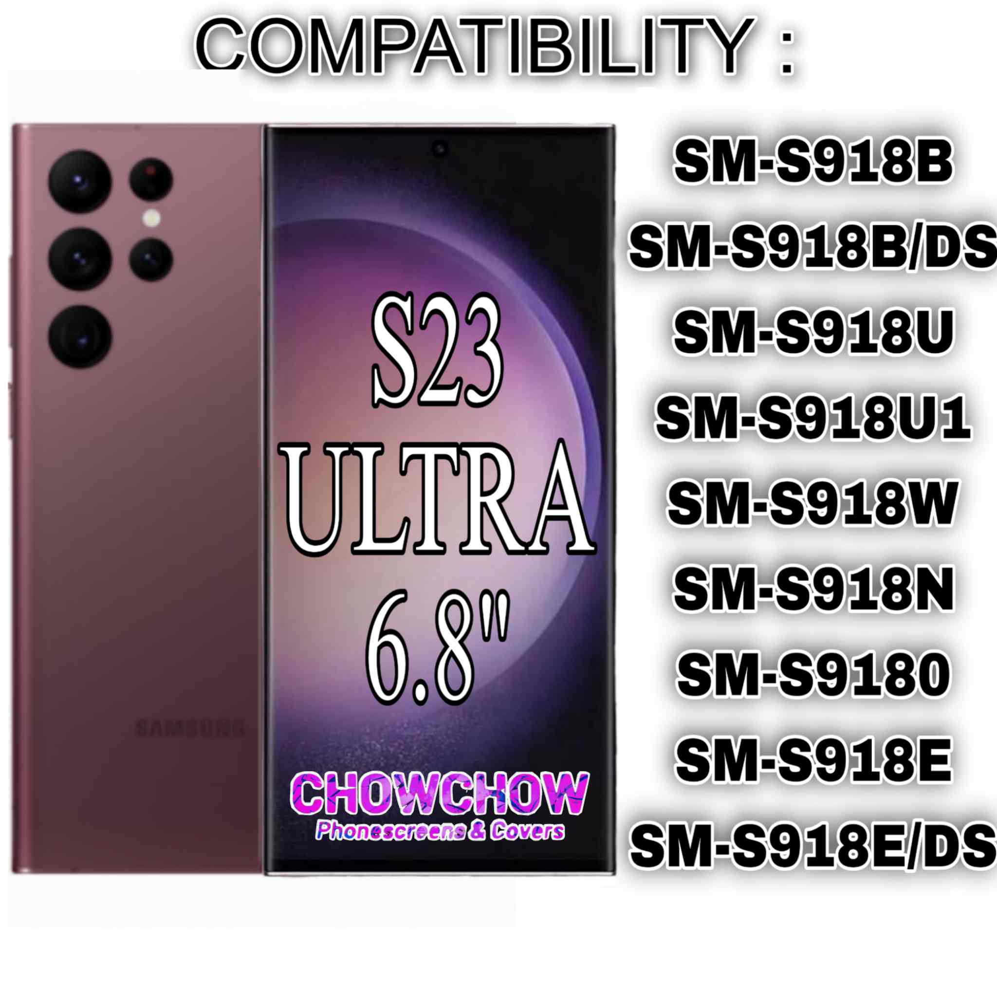 Samsung Galaxy S23 Ultra (6.8″) Screen Replacement Kit – LCD/OLED-Type Incell Display with Frame & Tools | A-Grade OEM Tested | 2025 Version | UK Stock – Chowchow Electronics